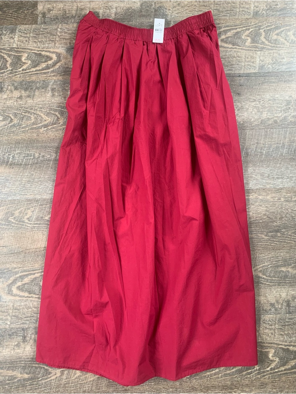 Loft Maxi Burgundy Full-Length Gathered Skirt